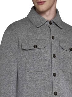 Shirt from Piacenza CashmereComposition: Wool Or Fine Animal Hair->cashmere, 100% Cashmere Outfits, Luxury Shop, Knit Shirt, Pet Hair, Luxury Boutique, Shirt Shop, Fashion Brand, Light Grey, Dolce And Gabbana