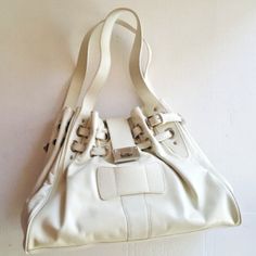 Jc Leather Purse White Bucket Bag Chrome Accents New Please Examine All Photos Closely!! We Do Not Have The Original Receipt Any Longer Sold As Is With No Verification Is Provided. Absolutely Gorgeous - Never Used With Logo Dust Bag 15" Wide At Base X 9" In Height 8.5" Strap Drop Magnet And Flip Closure Zipped Inner Pocket Lots Of Strap Detail No Scratches, Stains Or Marks Of Any Kind - Perfect White Bucket Bag, Purse White, Leather Purse, Cream White, Womens Tote Bags, Leather Purses, Bucket Bag, New Color, Dust Bag