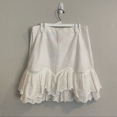 Nwt H&M Eyelet Tiered Ruffle Skirt In White Size 6 No Flaws, Excellent Condition. 100% Cotton, Lined, Boho Chic, Cottagecore, Prairie Style. Perfect For Spring And Summer Measurements Laying Flat Waist 15” Length Is 18 1/2” Offers Welcome H&m Summer Mini Length Bottoms, H&m Mini Length Bottoms For Summer, Chic H&m Mini Skirt For Summer, H&m Summer Mini Bottoms, H&m Elegant Mini Skirt For Summer, Elegant H&m Mini Skirt For Summer, White Lined Skirt By H&m, White Mini Skirt By H&m, H&m White Mini Skirt For Spring