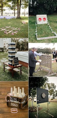 a collage of photos showing different types of wedding decorations in various stages of development