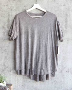 Free Cloud, French Grey, Cloud 9, Knit Tees, Layered Look, Round Neckline, Heather Grey, Free People, Tunic Tops