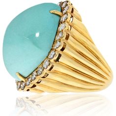 Experience the allure of timeless elegance with the David Webb Platinum & 18K Yellow Gold Turquoise And Diamond Right Hand Ring. Crafted with meticulous attention to detail, this vintage piece from the esteemed David Webb collection embodies sophistication and charm. The rhombus-shaped cabochon turquoise, set in a blend of platinum and 18K yellow gold, exudes a captivating aura reminiscent of vintage glamour.Adorned with round brilliant-cut diamonds, this ring sparkles with a total diamond weight of 3.30 carats, adding a touch of luxury and opulence to its already mesmerizing design. The fluted shank further enhances its unique appeal, offering a blend of classic and contemporary elements.Perfect for making a statement, whether worn for special occasions or as an everyday indulgence, this Diamond Right Hand Ring, Rhombus Shape, Right Hand Ring, Contemporary Elements, David Webb, Diamond Birthstone, The David, Right Hand Rings, Sparkling Rings