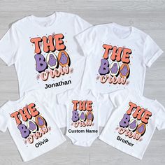 This custom the boo crew group shirt is perfect for yourself or any person who loves halloween in your life. Great gift for halloween party or any occasion to celebrate! Add this boo crew family tshirt to your fall wardrobe. All of our shirts are made with the highest quality materials and are super soft and cozy! Below are some additional details on ordering. HOW TO ORDER 1-Please review all the information provided before placing an order 2- Select the shirt size and color. 3- Choose your quantity as much as you want. 4- After you added your note, please click "Proceed to Check Out" *For multiple items go back to the listing and repeat the steps. Please note that our shirts are all men's/unisex sizes, which means that they may run a bit large for women. If you want a tight fit order one Family Matching Halloween Tops Short Sleeve, Family Matching Halloween Graphic Print Tops, Family Matching Halloween Tops With Graphic Print, Family Matching Halloween T-shirt Crew Neck, Halloween Family Matching Crew Neck T-shirt, Customizable Short Sleeve Halloween T-shirt, Customizable Halloween T-shirt, Customizable Short Sleeve Halloween Tops, Halloween Custom Print White T-shirt