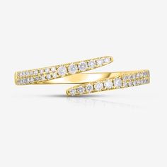 New Size 2.5 14k Yellow Gold + Diamonds Diamond Wrap Ring, Ring Concierge, 5 Rings, Wrap Ring, Ring Color, Wrap Rings, Womens Jewelry Rings, Gold Diamond, Size 2