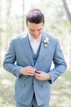 Light Blue Mens Suit #weddings #suit #bluesuit Light Blue Suit Jacket, Light Blue Vest, Blue Mens Suit, Blue Suit Jacket, Light Blue Jacket, Light Blue Suit, Classic White Dress, Blue Vests, Slim Fit Jackets