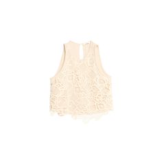 A.L.C. "Lena" top designed with an openwork lace overlay Approx. 20"L from shoulder to hem Round neckline; button/keyhole back Sleeveless; cut-in shoulders Scalloped hem Slim fit Cotton Lining: Rayon Dry clean Imported Sleeveless Crop Top With Lace Trim For Party, Chic Spring Tank Top With Lace Patchwork, Chic Party Tops With Lace Bodice, Spring Sleeveless Lace Patchwork Crop Top, Spring Lace Patchwork Sleeveless Crop Top, Sleeveless Lace Patchwork Crop Top For Spring, Chic Sleeveless Lace Crop Top, Chic Lace Bodice Top For Spring, Sleeveless Lace Patchwork Crop Top