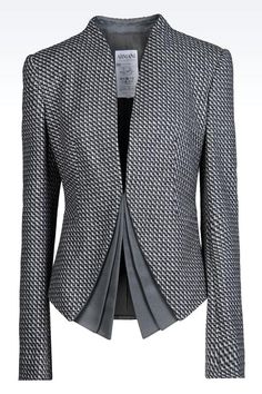 Armani Collezioni Wo  Armani Collezioni Women Dinner Jacket - JACKET IN WOOL AND CASHMERE Armani Collezioni Official Online Store Detail Couture, Dinner Jacket, Armani Collezioni, Business Attire, Work Attire, Work Fashion, Fashion Details, Jacket Style, African Fashion