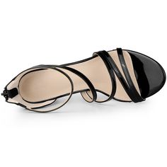 Made from a faux leather, these strappy sandals have an open toe. Designed exclusively for summer, they're set on stiletto heels and ankle strap. These strappy sandals will pair perfectly with your spring and summer dresses. High Stiletto Heel; Strappy; Zipper; Ankle Strap Closure; Open Toe; Vamp: Faux Leather; Outsole: Rubber; Heel: ABS; Heel Height: 3.7 inches. Strappy Sandals With Adjustable Strap For Party, Evening Ankle Strap T-strap Sandals, Evening T-strap Ankle Strap Sandals, Evening T-strap Sandals With Ankle Strap, Synthetic T-strap Sandals For Evening, Party Sandals With Adjustable Strap And Round Toe, Party Sandals With Adjustable Strap And Open Heel, Synthetic Strappy Open Toe Sandals, Black High Heel Sandals With Adjustable Strap