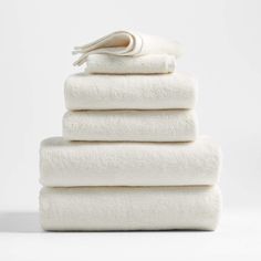 white towels stacked on top of each other