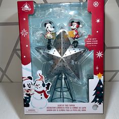 mickey and minnie mouse christmas decoration set in the box