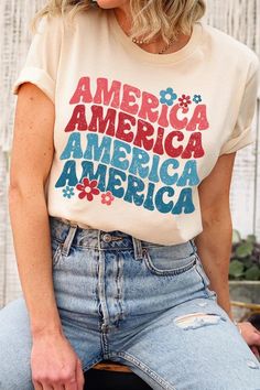 Patriotic 4th Of July Graphic T-shirt, Fun 4th Of July Graphic Print T-shirt, Patriotic T-shirt For 4th Of July Streetwear, Retro Graphic Print T-shirt For 4th Of July, 4th Of July American Style Cotton T-shirt, Holiday With Friends, Fun Tshirt, 4th Of July Shirts, Pants Gift