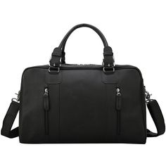 Black Duffle Bag Mens Satchel Laptop Bag With Zipper Closure For Business Trips, Satchel Laptop Bag With Zipper For Business Trips, Business Laptop Satchel With Zipper Closure, Classic Weekender Bag With Zipper For Overnight Trips, Daily Use Travel Bag With Zipper Closure, Modern Black Duffle Bag For Trips, Black Travel Shoulder Bag With Zipper Closure, Rectangular Leather Duffle Bag With Zipper, Modern Black Duffle Bag For Travel