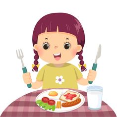 Illustration cartoon of a little girl ea... | Premium Vector #Freepik #vector #food-character #cute-girl #cute-cartoon #kids-illustration Thumbs Up Sign, Girl Eating, Apple Vector, Fruit Cartoon, Funny Fruit, Illustration Cartoon, Kids Ride On, Preschool Kids