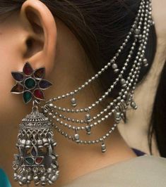 Step out in style with this beautiful oxidised silver plated earrings, which have been given a drop designer dangler perfectly designed. It will add bling to your look. This earring will go well with any of your ethnic outfits. Cheap Traditional Earrings For Navratri, Luxury Silver Jewelry With Latkans, Handmade Alloy Earrings For Party, Silver Fusion Style Metal Danglers, Heavy Metal Fusion Jewelry, Silver Metal Fusion Danglers, Silver Fusion Danglers Made Of Metal, Silver Chandbali Earrings With Dangling Beads, Multicolor Oxidized Wedding Earrings