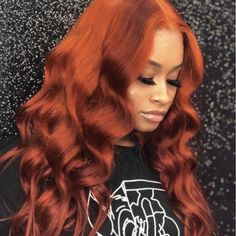 22” Copper Red Body Wavy Lace Front Wig *Nwt* New And Never Worn Human Synthetic Blend Wig Hair Length: As Shown Density 150% Hair Color: As Shown Cap Size: Medium Cap Size 22.5inch Circumference Comes With Adjustable Strap And 3 Combs Heat Safe On Low Hairline Is Very Natural, And You Could Cut The Front Lace To Blend As Your Own Hairline Bundle With Got2b Ultra Gel 2save $ Hairstyle Color, Wig Collection, Wig Ideas, Prom 2020, Ombre Lace, Long Red Hair, Ombré Hair, Orange Spice, Ombre Hair Color