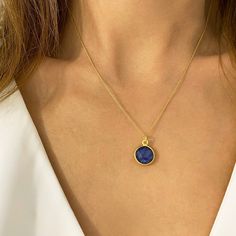 ✔️Genuine Blue Sapphire Necklace✔️ High-Quality Solid 925 Sterling Silver * Finish: Sterling Silver ∙ 24K Gold Handmade in Greece. This Sapphire necklace is great for wearing alone or for layering with other necklaces. Moreover, Blue Sapphire is a really powerful crystal that promotes concentration & creativity! It is the perfect gift for your girlfriend, sister, bridesmaids, or even yourself! 👉A few words about Genuine Blue Sapphire. Blue Sapphire is one of the most sought-after stones. It Blue Sapphire Birthstone Necklace For Gift, Sapphire Birthstone Pendant Necklace, Blue Sapphire Birthstone Necklace Gift, Sapphire Pendant Birthstone Necklace For Gift, Sapphire Round Pendant Necklace, Round Sapphire Birthstone Necklace As Gift, Blue Gemstone Birthstone Necklace For Gift, Sapphire Birthstone Round Pendant Jewelry, Sapphire Pendant Birthstone Necklace