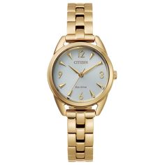 Weekender Silver-Tone Dial Stainless Steel Bracelet EM0682-74A | CITIZEN Timeless Gold Watch For Everyday, Classic Gold Watch With Metal Dial, Classic Gold Watch With Analog Display, Timeless Gold Watch With Analog Display, Gold Everyday Watch With Analog Display, Gold Analog Watch For Everyday, Gold Analog Display Watch For Everyday, Wear Watch, Hand Model