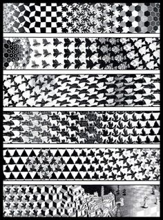 four different patterns are shown in black and white