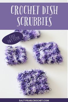 Crochet Dish Scrubbies - Free Pattern How To Crochet A Scrubbie, Knitted Dish Scrubbies Free Pattern, Loom Knit Scrubbies Free Pattern, Square Scrubbies Crochet Pattern Free, Easy Crochet Scrubbies, Free Scrubby Crochet Patterns, Scrubology Scrub It Yarn Patterns, Crochet Scrubby Pattern Free