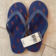 Boys Ralph Lauren Polo Flip Flops New With Tags Size 3 Casual Blue Flip Flops, Blue Slip-on Casual Flip Flops, Blue Casual Slip-on Flip Flops, Casual Blue Slip-on Flip Flops, Casual Blue Flat Flip Flops, Casual Blue Flip Flops With Cushioned Footbed, Casual Blue Non-slip Flip Flops, Casual Non-slip Blue Flip Flops, Blue Non-slip Casual Flip Flops