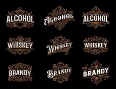 the logos for alcohol and whiskey