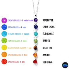 Our hanging chakra gemstone necklace features all seven chakra stones that are placed one after the other. Its simple and stylish design helps you attain its natural healing abilities and aligns your chakras in place. The root charka marks you as safe, the sacral chakra adds self-love and beauty, the solar plexus chakra helps you feel strong and free, the heart chakra helps feel love, the throat chakra stands from truth and integrity, the third eye helps to identify yourself, and the crown chakr Sacral Chakra Stones, Healing Abilities, The Sacral Chakra, Seven Chakra, Chakra Necklace, Solar Plexus Chakra, Sacral Chakra, 7 Chakras, Solar Plexus