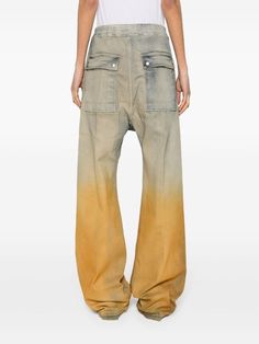 Rick Owens DRKSHDW Geth Belas wide-leg Jeans - Farfetch Jeans Pants For Men, Asymmetrical Dresses, Drawstring Jeans, Distressed Leather Jacket, Los Angeles Design, Rick Owens Drkshdw, Pants For Men, Denim Trousers, Distressed Leather