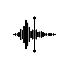 an audio wave is shown in black on a white background with the word sound written below it