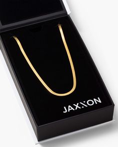 Our women's gold Herringbone Chain brings an elegant touch to any look—day or night. This chain is designed to lay flat against your collarbone, creating eye-catching movement and shine. With adjustable lengths, we love layering it with one or two of our linked chains. JAXXON 3mm Women's Herringbone Gold Chain | 16"/18" Gold Herringbone Chain, Herringbone Chain, Gold Bond, Silver Coat, Gold Necklace Women, Gold Piece, Perfect Gift For Him, Chain Lengths, Gold Chain