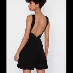 Brand New Cute Black Cocktail Dress Us Size 6 Black A-line Mini Dress For Going Out, Chic Black Mini Dress With Back Zipper, Casual Black Dress With Back Zipper, Summer Mini Dress With Cutout Back For Going Out, Spring Mini Dress With Cutout Back For Going Out, Black Mini Dress With Cutout Back For Night Out, A-line Mini Dress With Cutout Back For Party, Black Mini Dress With Back Zipper For Date Night, Black Mini Dress With Cutout Back For Evening