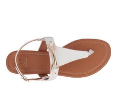 A traditional t-strap with an ankle strap and minimal design for a maximun styling potential. The comfortable Angelica sandal is ideal for a laid back day in the sun. Faux Leather upper, Metallic hardware accent, Adjustable buckle closure for custom and secure fit, Approx. 0.5\ sole, Almond / open toe with thong post, Cushioned PU footbed, TPR outsole | Women's New York and Company Angelica Sandals in White Lizard Size 9 Spring T-strap Sandals With Adjustable Toe Post, Summer T-strap Toe Post Sandals With Adjustable Strap, Spring Toe Post T-strap Sandals With Adjustable Strap, White T-strap Sandals With Removable Insole For Summer, T-strap Sandals With Buckle Closure For Vacation, Flat T-strap Sandals With Adjustable Strap For Spring, Adjustable Synthetic T-strap Sandals For Summer, Adjustable T-strap Sandals In Synthetic Material, Synthetic T-strap Sandals For Vacation