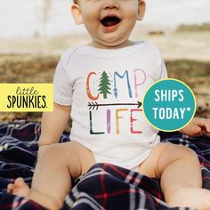 Camp Life Onesies® Brand, Summer Camping Shirts for Kids, Camp Colorful Baby Bodysuit PRODUCTION TIME Little Spunkies from the designer/owner of Spunky Pineapple Co https://www.etsy.com/shop/SpunkyPineappleCo   All baby and toddler clothes are 100% designed and printed with water based ink. All orders placed before 12:00 pm EST are shipped out same day (Monday - Friday). Orders received after noon are shipped out the next business day. ONESIES® BRAND  Made from 100% Cotton. We print on Onesies® Cute Camping, Kids Camp, Camping Shirts, Kids Tee Shirts, Colorful Baby, Camp Life, Summer Camping, Baby Colors, Toddler Clothes