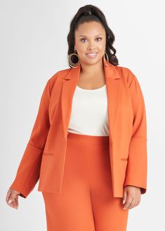 Your wardrobe will thank you for adding our Power Ponte blazer into the rotation. A must-have for the fashion set, this classic design is soft to the touch, stretchy for ease of movement, and provides an overall flawless fit. Plus Size Blazers, Plus Size Workwear, Potters Clay, Plus Size Fall Fashion, Plus Size Blazer, Lapel Blazer, Blazer Designs, Classic Blazer, Trendy Chic