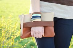 "Brown clutch bag \"CarryMe\" made of soft vegan leather, fabric inside. Unique GoodMoodMoon model. Tan shoulder strap comes with clutch so you can wear it like cross body purse. Size: 9.5\" х 6.5\" (24 x 17 cm.) Shoulder strap length 46\" (118 cm.). Colours: - tan + brown, front handle color to choose: dark brown, beige. Tan shoulder strap. - black, front handle color to choose: black, white, metallic grey. Black shoulder strap. Front handle is easily changed on snaps - you can purchase additio Trendy On-the-go Wristlet Clutch, Chic Leather Clutch Wristlet, Brown Clutch For Everyday Spring Use, Chic Everyday Leather Wristlet, Chic Leather Wristlet For Everyday, Chic Everyday Clutch With Wrist Strap, Chic Clutch With Wrist Strap For Everyday Use, Trendy Beige Clutch Wristlet, Everyday Clutch Wristlet With Detachable Strap