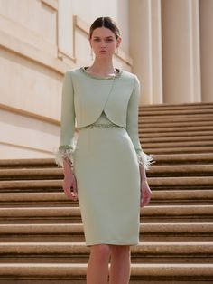 Couture Club Dress And Jacket In Sage Green 7G272-Mother of the bride- mother of the groom -Nicola Ross Barcelona 2023, Wedding Outfits For Groom, Bride And Groom Outfits, Occasion Wear Dresses, Dress And Jacket, Bride Groom Dress, Short Cocktail Dress, Club Dress, Groom Outfit