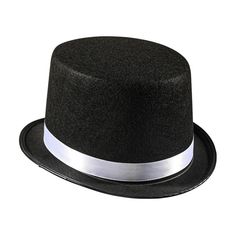 The top hat is a professional addition to any attire! VERSATILE: Great for Halloween stage, kids parties, or one-on-one playtime year-round The hat measures 4” in height and 8” in width. ADDITIONAL FEATURES: Sewn with the finest quality material. Easy cleaning and drying. Novelty Top Hat For Carnival Costume Party, Brimmed Top Hat For Winter Costume Party, Adjustable Felt Hat For Halloween Party, Classic Halloween Costume Accessories For Costume Party, Halloween Party Adjustable Felt Hat, Classic Adjustable Costume Hats And Headpieces For Party, Classic Brimmed Costume Hats And Headpieces For Party, Classic Brimmed Costume Hats For Party, Novelty Black Top Hat For Costume