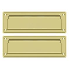 two gold mail boxes on white background