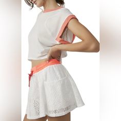 White White Sporty Skort For The Beach, White Sporty Skort For Beach, Sporty White Skort For Beach, White Skort For Vacation And Beach Season, Sporty White Skort For Day Out, Casual White Skort, White Skort For Beach Season, White Beach Skort For Beach Season, White Skort With Built-in Shorts For Beach