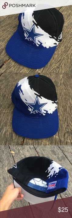 Dallas Cowboys Splash SnapBack Dallas Cowboys Splash SnapBack In Blue.  Brand: Logo Athletic Size: One Size Fits All Condition: 9.5/ 10  Comments: Rare Vintage Cowboys Paintbrush Affect On The SnapBack In Great Condition! Logo Athletic Accessories Hats Vintage Cowboys, Athletic Accessories, Vintage Cowboy, Man Logo, Blue And Silver, One Size Fits All