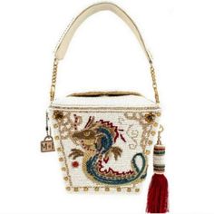 Nwt Mary Frances Noble Dragon Handbagsku: Bag S002-299 Chinese Food Takeout, Mary Frances Purses, Mary Frances Bags, Mary Frances Handbags, Novelty Handbags, Dragon Motif, Chinese Take Out, Mary Frances, Top Handle Handbags