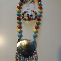 Single Strand 36" Beaded Necklace With Shell And 2 Pairs Of Coordinating Earrings. Very Bright Colors For Summer And Great Dress Up Or Down Piece. Very Fun & New From Market. Nightmare Before Christmas Jewelry, Vintage Rhinestone Necklace, Crucifix Necklace, Daisy Charm, Statement Collar Necklace, Hematite Necklace, Choker Style Necklace, Disney Designs, Multi Layer Necklace