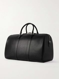 Shop BURBERRY Boston Full-Grain Leather Duffle Bag, Explore the latest in-season BURBERRY collection today on MR PORTER Mens Leather Weekender Bag, Mens Duffle Bag Travel, Burberry Collection, Merch Inspiration, Leather Duffle Bag Men, Mens Duffle Bag, Sling Bag Men, Mens Weekend Bag, Mens Leather Accessories