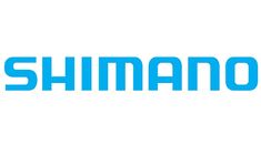 the logo for shimano is shown on a white background with blue letters and an airplane