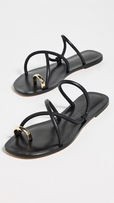 Emme Parsons Laurie Sandals | Shopbop Emme Parsons, Luxury Sandals, Luxury Tote Bags, Toe Ring Sandals, Etsy Promotion, Brown Leather Sandals, Casual Vest, Greek Sandals, Toe Ring