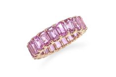 (1) Eternity Ring 6.62cts Emerald Cut Pink Sapphires & 18kt Rose Gold – Albert Hern Pink Sapphire Eternity Ring, Pink Eternity Ring, Pink Sapphire Eternity Band, Elegant Pink Sapphire Eternity Band, Elegant Pink Gemstone Eternity Band, Elegant Pink Sapphire Eternity Band For Wedding, Elegant Pink Eternity Band For Promise Ring, Luxury Rose Gold Eternity Band For Formal Occasions, Pink Sapphire Ring Rose Gold