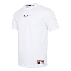 Men's Nike Logo Embroidered Woven Label Training Sports Short Sleeve White T-Shirt CZ1010-100 (Embroidery) Woven Label, Stylish Sneakers, White T Shirt, Sport Shorts, Nike Logo, Men's Nike, Logo Embroidered, White Tshirt, Black Tshirt