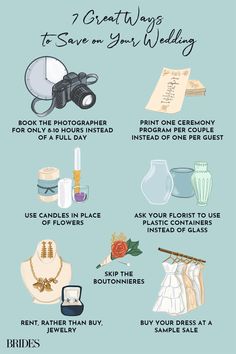 an info sheet with different things to do on your wedding day