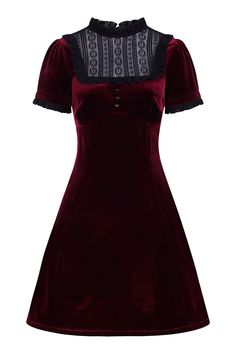 Vampire Dress, Caroline Dress, Burgundy Velvet Dress, Burgundy Velvet, Flare Mini Dress, Lace Dress Black, Mini Velvet Dress, Stretch Velvet, Goth Outfits