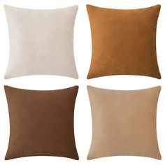 PRICES MAY VARY. 100% Velvet SET OF 4: Includes 1 beige velvet pillow + 1 caramel velvet pillow + 1 brown velvet pillow + 1 light brown velvet pillow COVERS ONLY: 22 x 22 inches (approx. 55 cm). Pillow inserts NOT included SIGNATURE PILLOWS: If you love color, don’t settle for just one. These color block style pillows are sure to become one of your favorite items in your home! PREMIUM QUALITY: Soft to the touch and comfortable to lay on. Strong chain stitches and color coordinated hidden zipper Tan Throw Pillow, Brown Throw Pillows, Velvet Set, Brown Pillows, Fall Pillows, Color Cafe, Brown Velvet, Block Style, Velvet Pillow