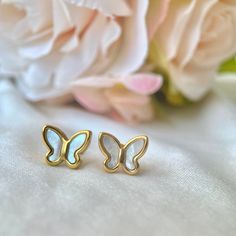 Perfect for everyday wear, this gold over titanium butterfly earrings can be matched with casual wear, but at the same time versatile, so you can wear it along with your office attire as well or on any occasion! Limited pieces only! Grab yours today! (size: 1cm x 1cm) ❤️ 14kGold over Titanium Hardware Bright and shiny fine jewelry that casts a glimmer that we all love. This piece is AAAAA+ quality graded, Since it is made of titanium, it's reliably hypoallergenic and safe for sensitive skin. -- ❤️ PACKAGING This earrings comes with a black velvet pouch. -- ❤️ GIFT If you wish to send this as a gift to your loved one, put down the RECIPIENT address (NOT YOURS) as the shipping address, and mark your order as a gift. Gold Minimalist Earrings With Butterfly Charm, Minimalist Gold Earrings With Butterfly Charm, Elegant Butterfly Earrings For Everyday, Elegant Butterfly Earrings For Everyday Wear, Rose Gold Hypoallergenic Butterfly Earrings, 14k Gold Butterfly Charm Earrings, 14k Gold Butterfly Earrings With Butterfly Charm, Elegant Everyday Butterfly Earrings, 14k Gold Butterfly Earrings With Charm